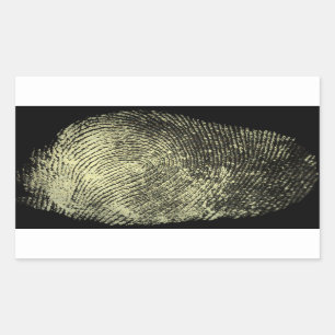 Sticker Rectangulaire Empreinte digitale renversée de boucle
