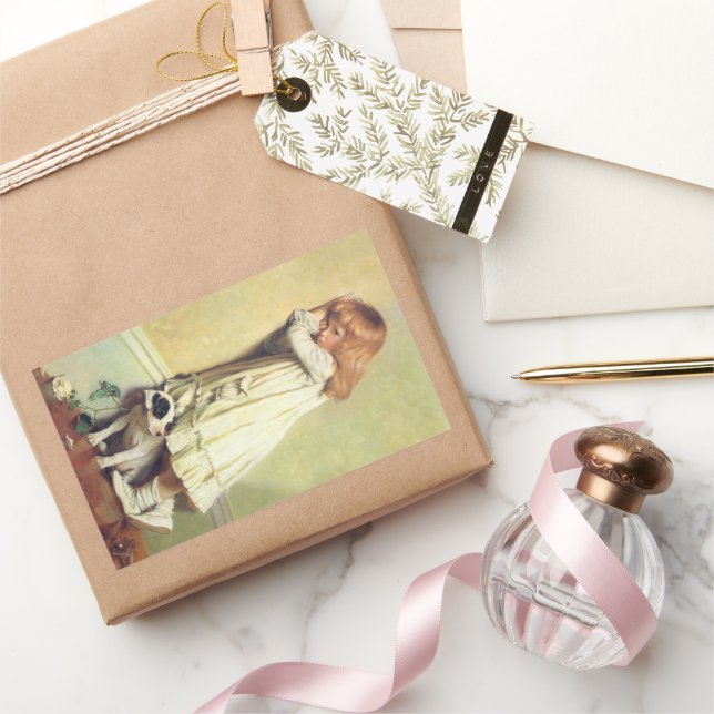 Sticker Rectangulaire En honte de Charles Burton Barber, Art Vintage (Cadeaux)