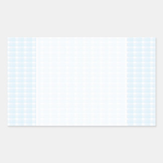Sticker Rectangulaire en vichy vérifier le motif. Bleu pâle et Blanc.