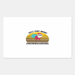 Sticker Rectangulaire Encore un snowboard père Noël