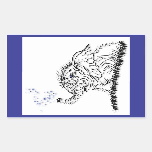 Sticker Rectangulaire Énergie éléphante (Devant)