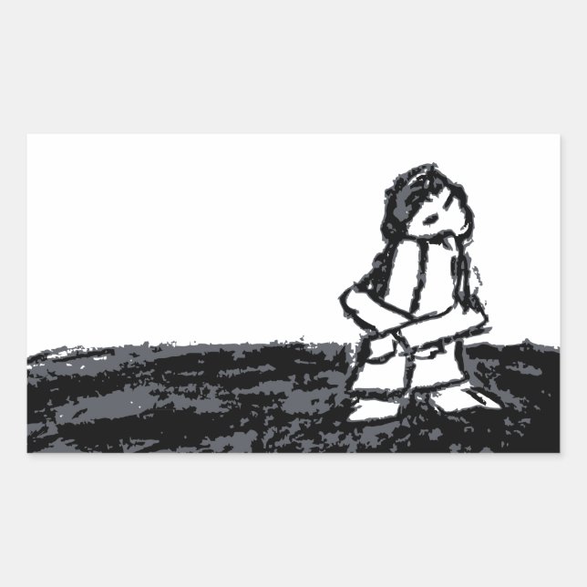Sticker Rectangulaire enfant du coin (Devant)