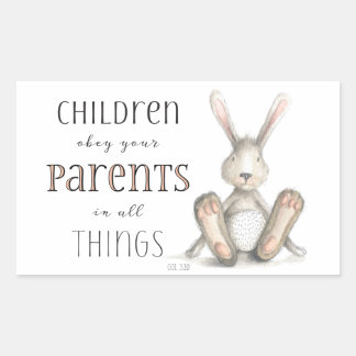 Sticker Rectangulaire Enfants Obéissez à vos parents-Col 3:20