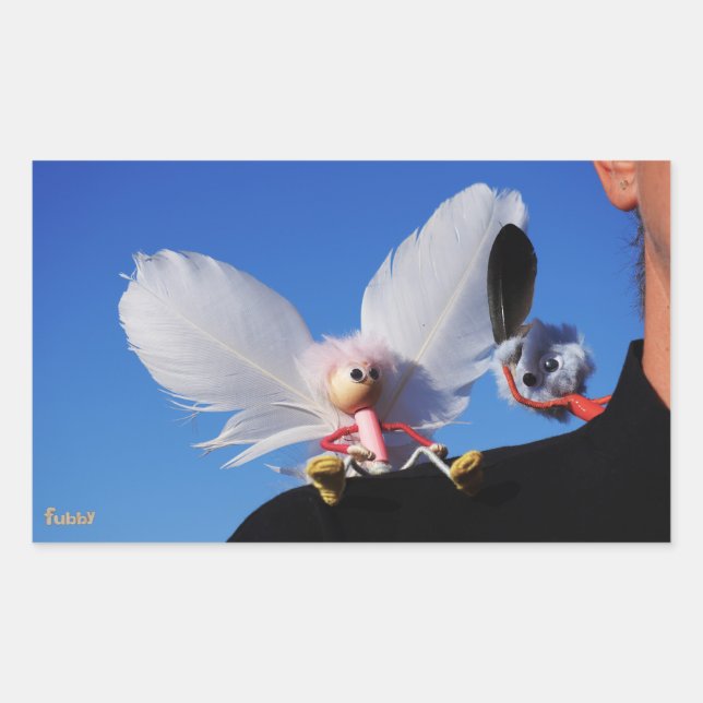 Sticker Rectangulaire Engel fubby sur mon épaule avec Monster stimulant (Devant)