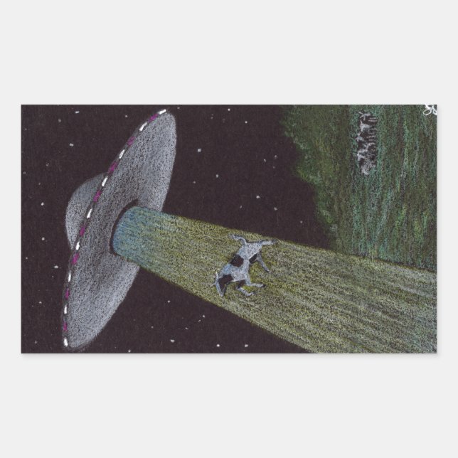 Sticker Rectangulaire Enlèvement d'Aliens (Devant)