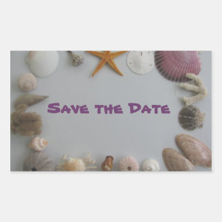 Sticker Rectangulaire Enregistrer la date/la destination tropicale