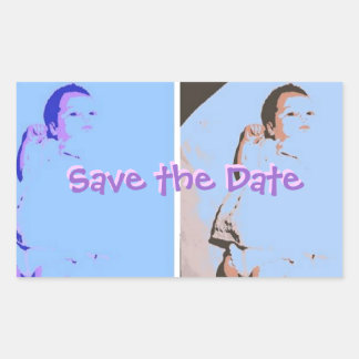 Sticker Rectangulaire Enregistrer la date/les jumeaux