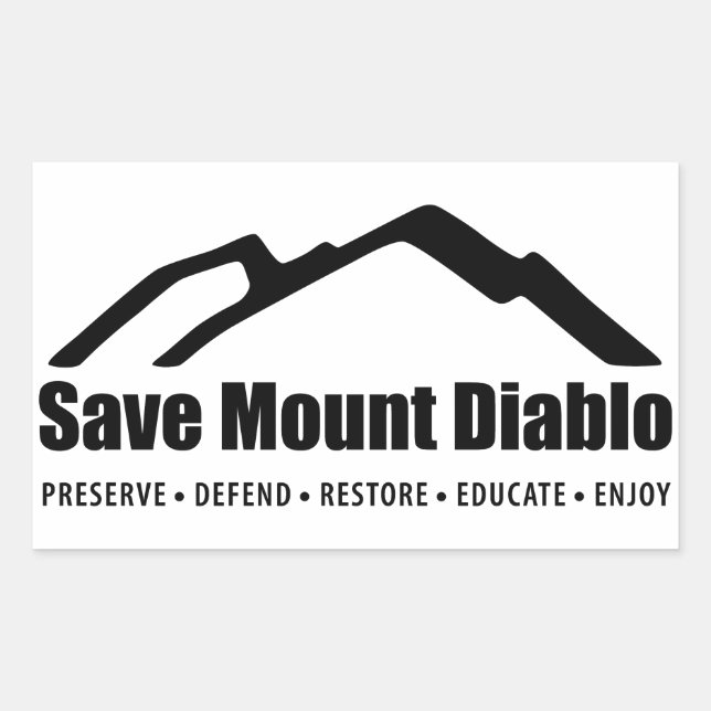 Sticker Rectangulaire Enregistrer l'autocollant Mount Diablo (Devant)
