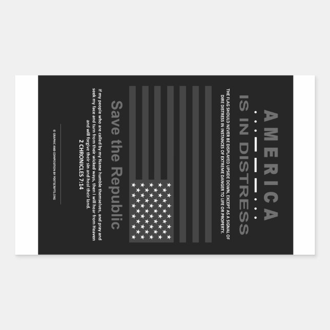 Sticker Rectangulaire Enregistrer l'autocollant République (Devant)