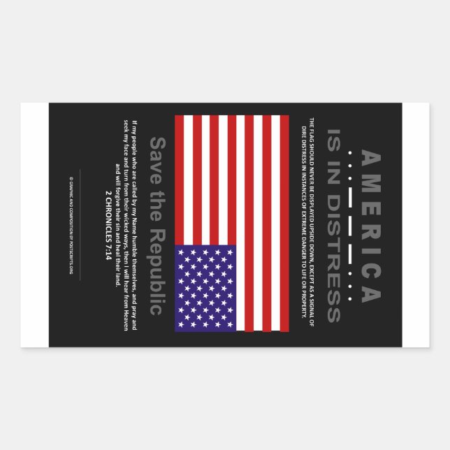 Sticker Rectangulaire Enregistrer l'autocollant République (Devant)
