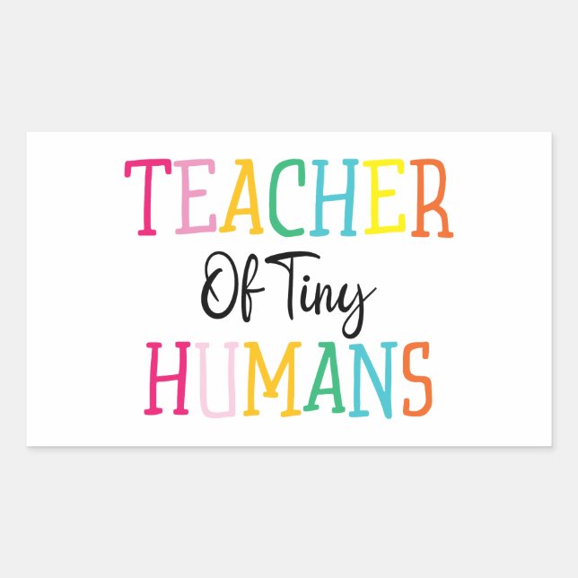STICKER RECTANGULAIRE ENSEIGNANT DE PETITS HUMAINS (Devant)