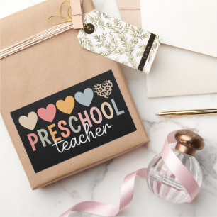Sticker Rectangulaire Enseignant Préscolaire Retour à l'école 