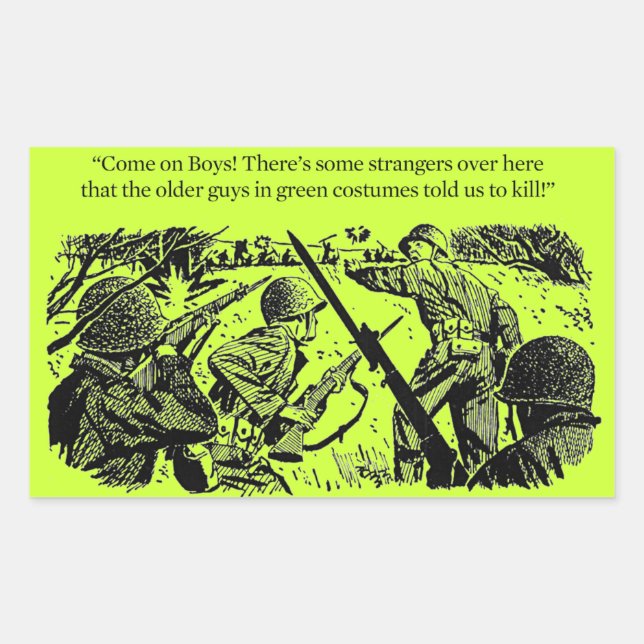 Sticker Rectangulaire Ensemble antiguerre (Devant)