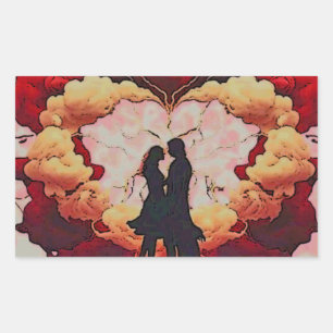 Sticker Rectangulaire ensemble pour toujours