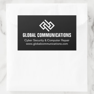 Sticker Rectangulaire Entreprise de technologie minimaliste moderne noir