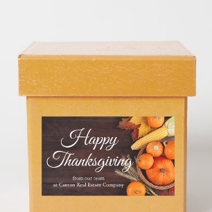 Sticker Rectangulaire Entreprise personnalisée Joyeux Thanksgiving citro