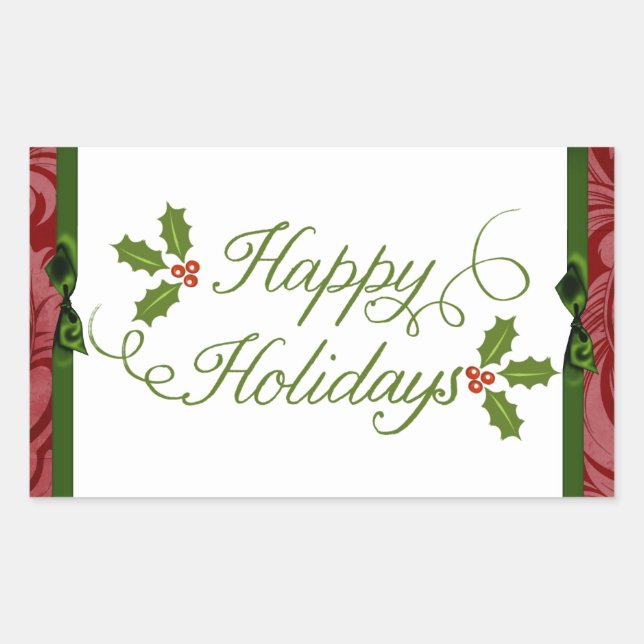 Sticker Rectangulaire Enveloppe 20 - 1,5 po Sceau Joyeux Noël (Devant)