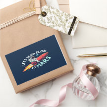 Envoie Elon à l'autocollant rectangle Mars