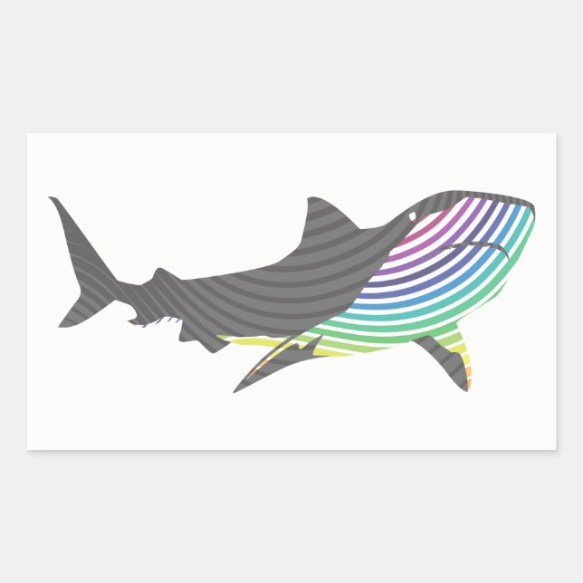 Sticker Rectangulaire Épersion de requin couleur (Devant)