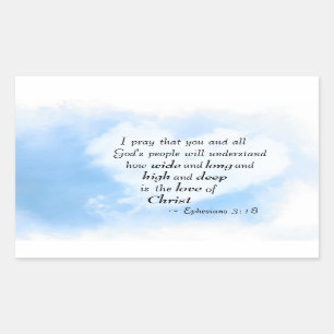 Sticker Rectangulaire Éphésiens 3:18 Quelle est la profondeur et la larg