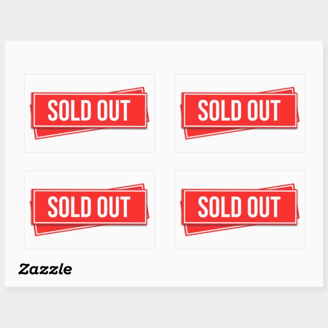 Sticker Rectangulaire Épuisé (Feuille)