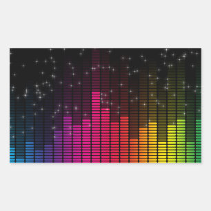 Sticker Rectangulaire Equalizer Disco Lights Music Volume