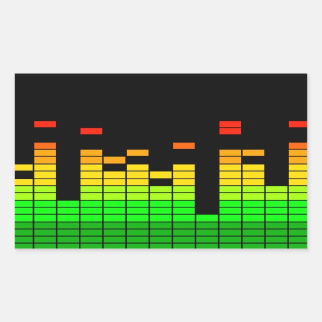 Sticker Rectangulaire Equalizer Vibes from the Beat of DJ Music decor (Devant)