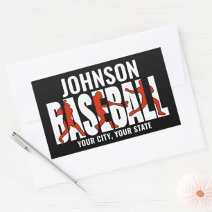 Sticker Rectangulaire Équipe de baseball AJOUTER NOM Champion Joueur de