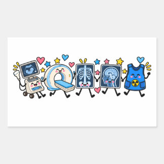 Sticker Rectangulaire Équipe de radiologie adorable pour les professionn