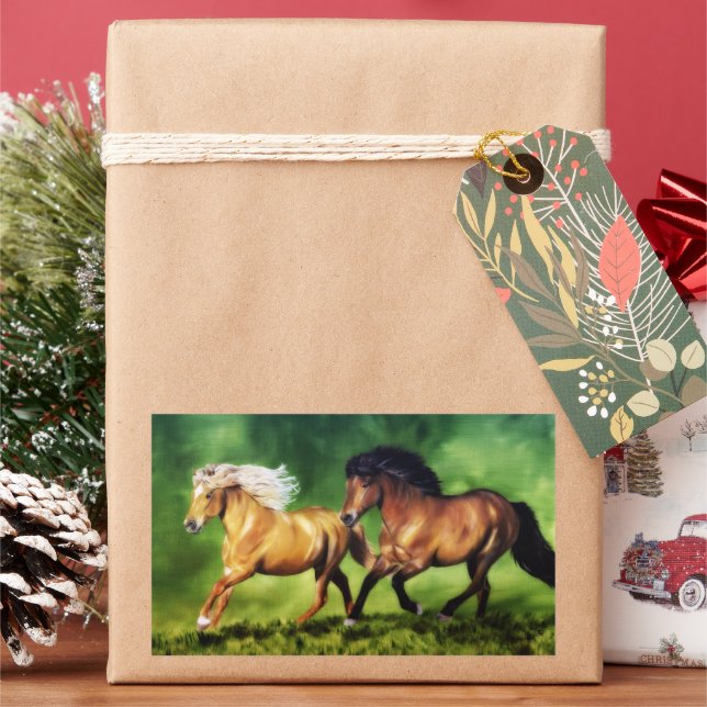 Sticker Rectangulaire Équipe de rêve - Chevaux islandais (vacances)