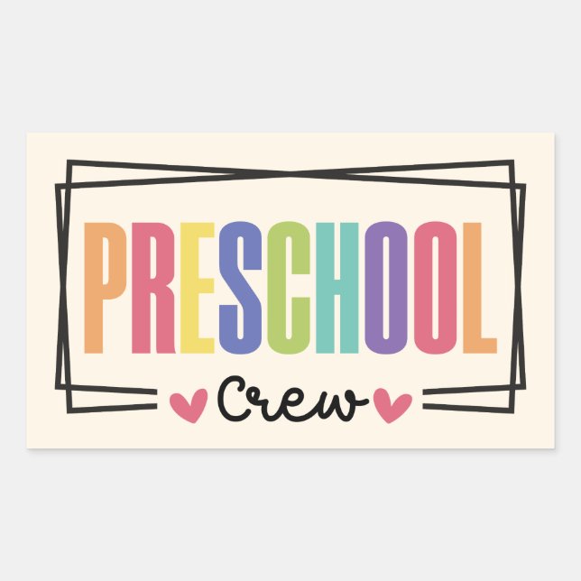 Sticker Rectangulaire Équipe préscolaire (Devant)