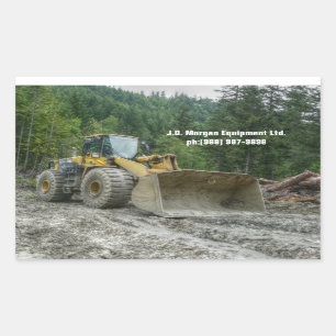 Sticker Rectangulaire Équipement lourd de grand tracteur jaune de