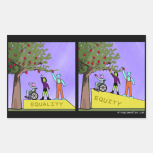 Sticker Rectangulaire Équité/Égalité