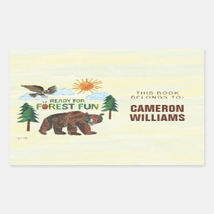 Sticker Rectangulaire Eric Carle   Prêt pour le plaisir des forêts