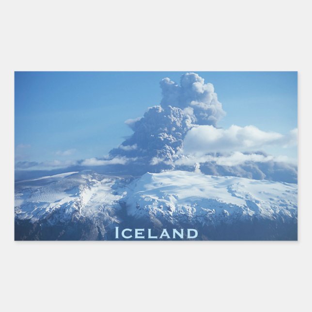 Sticker Rectangulaire Éruption volcanique islandaise (Devant)