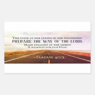 Sticker Rectangulaire Ésaïe 40:3-5 Préparez le chemin du Seigneur, la Bi