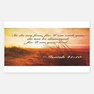 Sticker Rectangulaire Esaïe 41:10 Verse de la Bible Ne craignez pas que 
