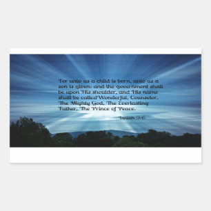 Sticker Rectangulaire Esaïe 9:6 Car pour nous un enfant naît...