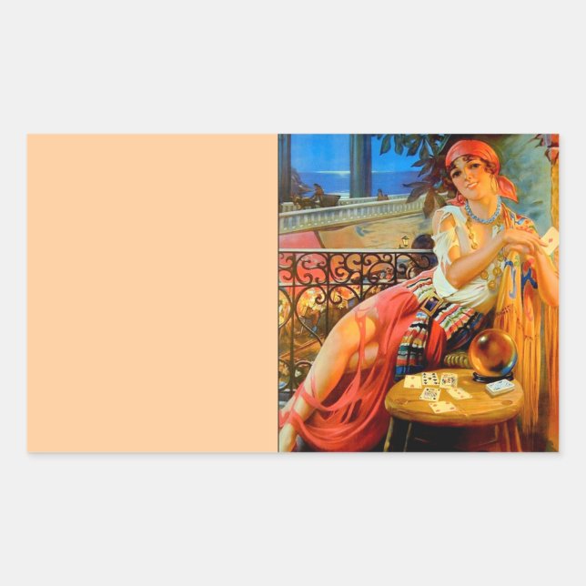 Sticker Rectangulaire Esme, caisson vintage (Devant)