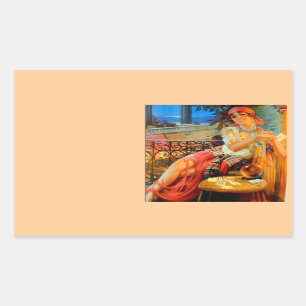 Sticker Rectangulaire Esme, caisson vintage