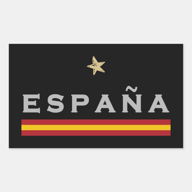 Sticker Rectangulaire Espagne maillot de football drapeau espagnol (Devant)