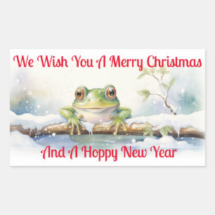 Sticker Rectangulaire Espèce de grenouille désirée pour le Nouvel An