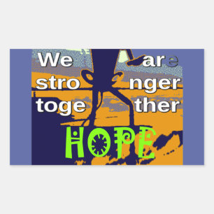 Sticker Rectangulaire Espoir USA Nous sommes plus forts ensemble Inspira