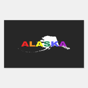Sticker Rectangulaire État arc-en-ciel de l'Alaska 2