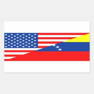 Sticker Rectangulaire etats-unis amérique venezuela demi drapeau usa