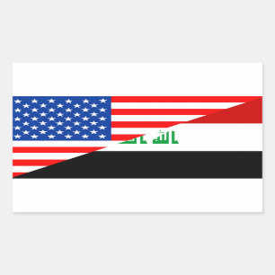 Sticker Rectangulaire etats-unis irak demi drapeau états-unis