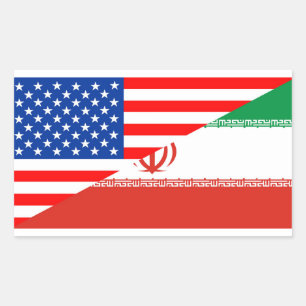 Sticker Rectangulaire etats-unis iran demi drapeau états-unis