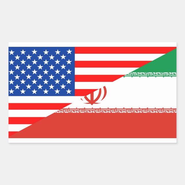 Sticker Rectangulaire etats-unis iran demi drapeau états-unis (Devant)