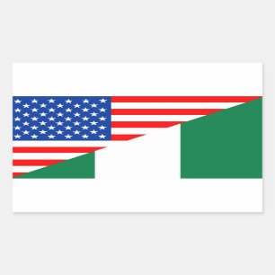 Sticker Rectangulaire etats-unis nigeria demi-drapeau etat-unis
