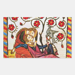 STICKER RECTANGULAIRE ETERNEL LOVE VALENTINE'S DAY PARCHMENT